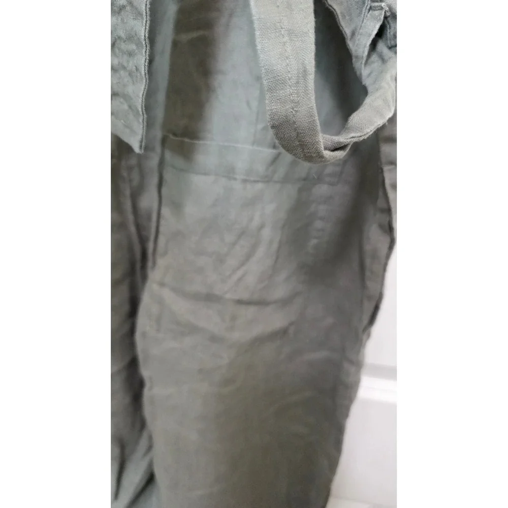 Everlane Linen Button-Front Jumpsuit Women 6 Green Casual Festival Vacational